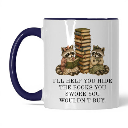 Help You Hide The Books Mug – 11oz White/Midnight Blue Mug