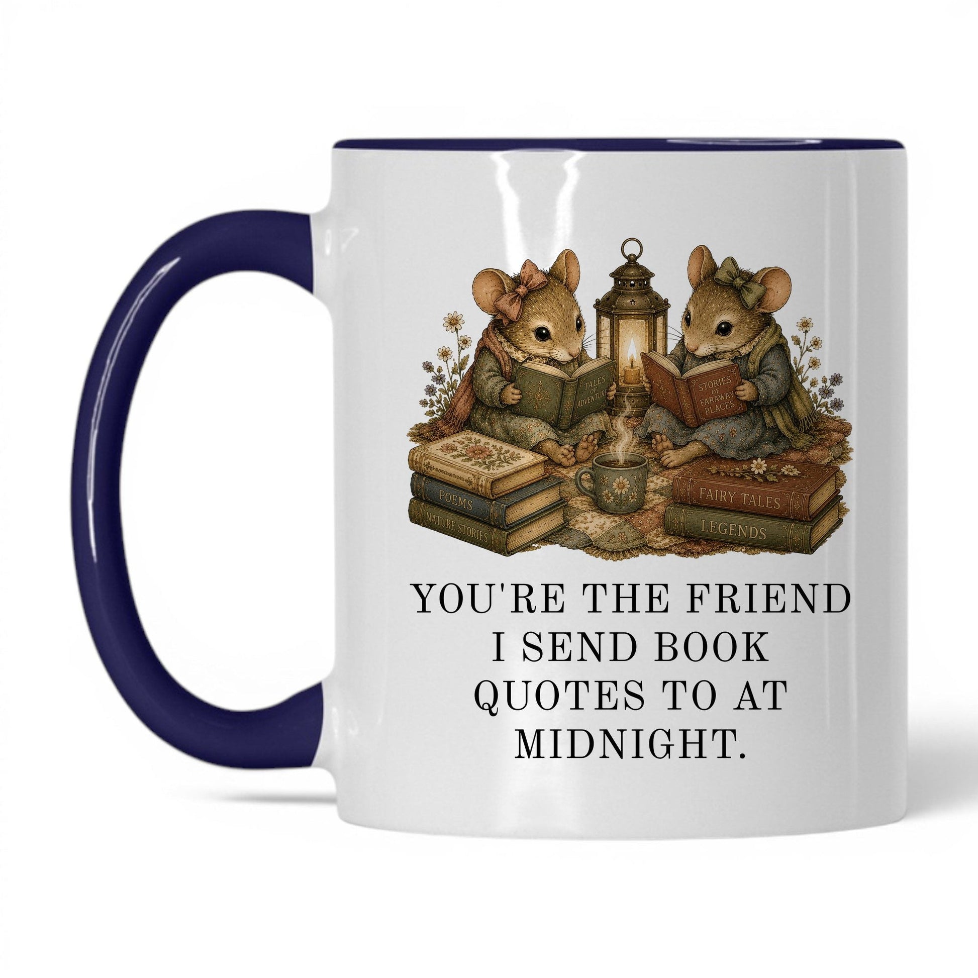 Midnight Book Quotes Mug – 11oz White/Midnight Blue Mug