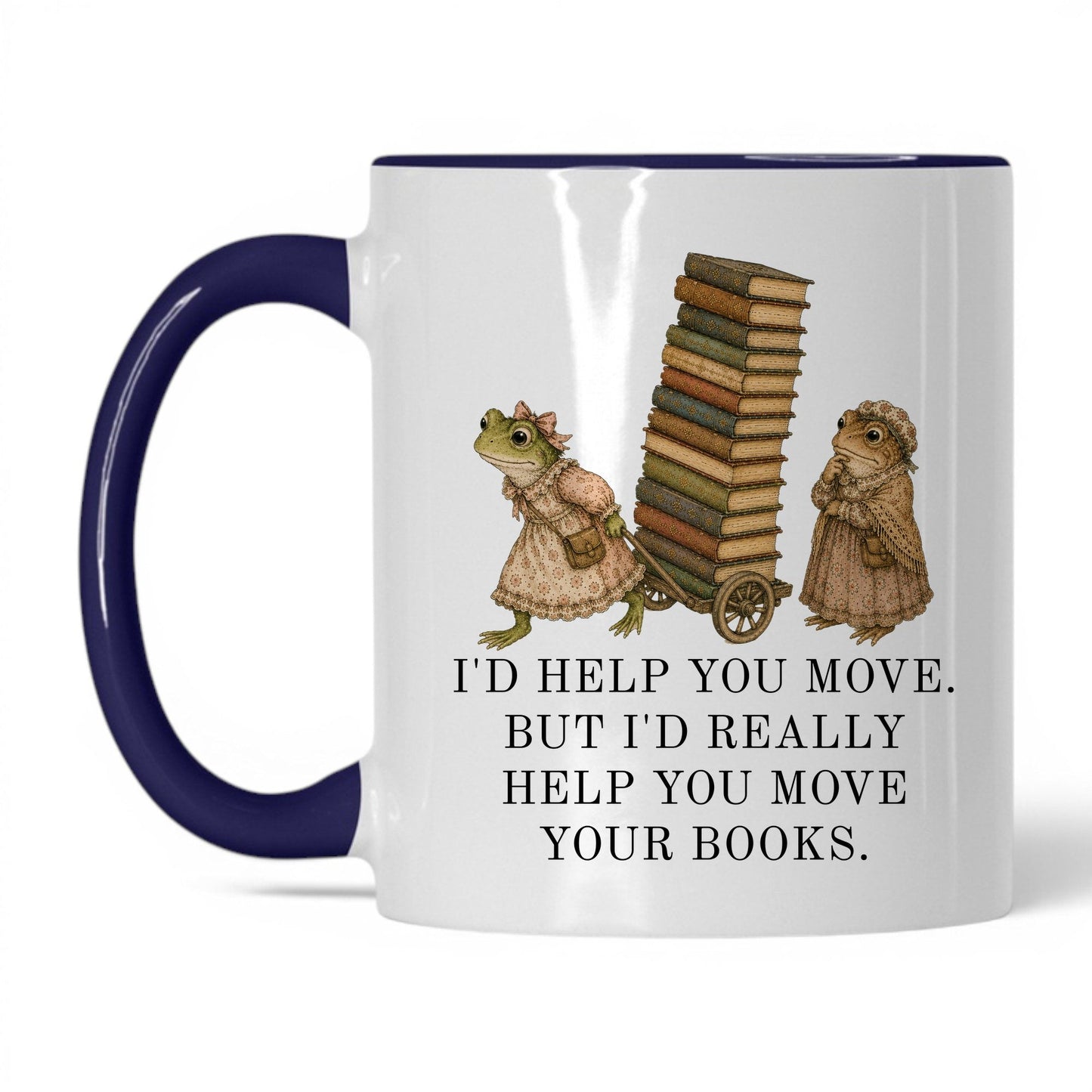 Help You Move Your Books Mug – 11oz White/Midnight Blue Mug