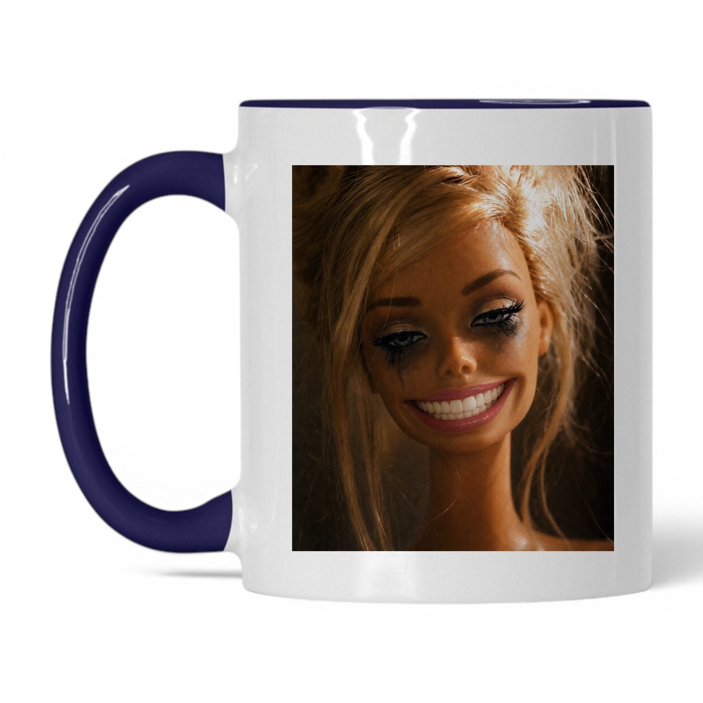 Fake Happy Doll Face Coffee Mug