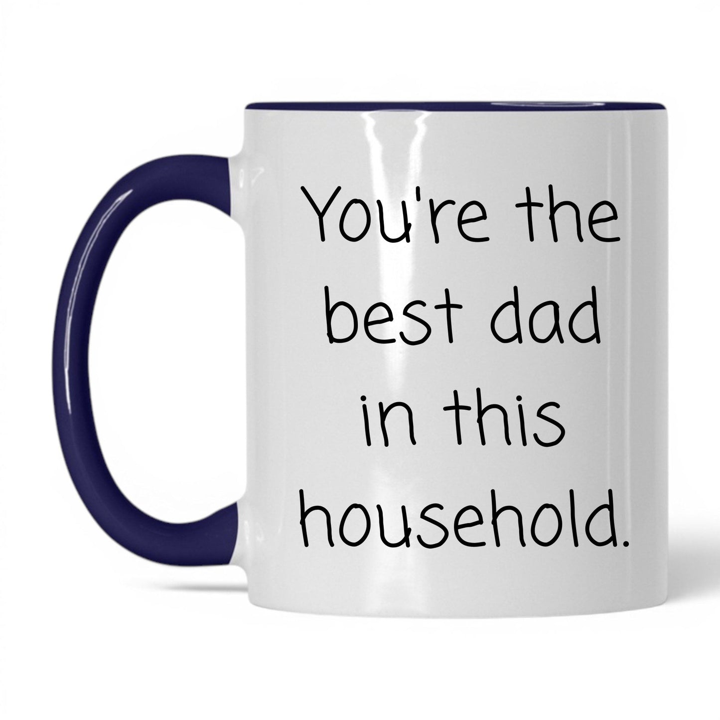 Best Dad in This Household Mug – 11oz White/Midnight Blue Mug