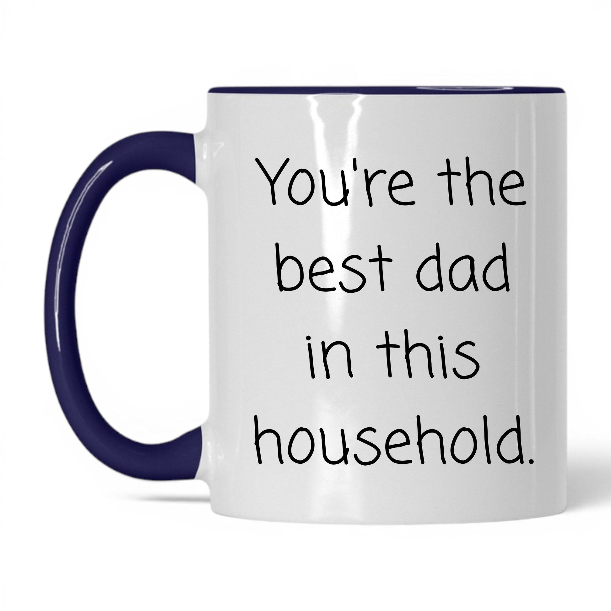 Best Dad in This Household Mug – 11oz White/Midnight Blue Mug