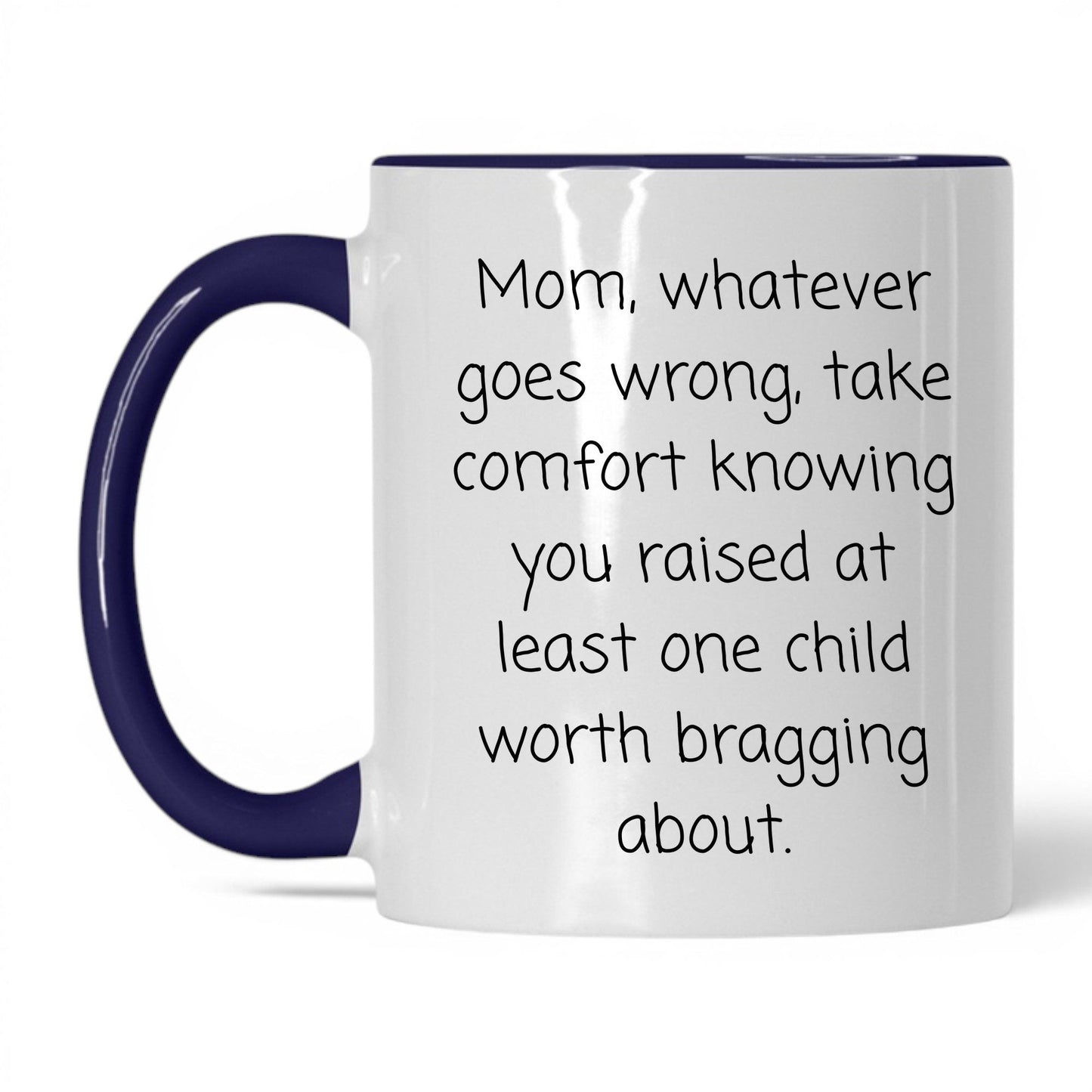 The One Child Worth Bragging Mug – 11oz White/Midnight Blue Mug
