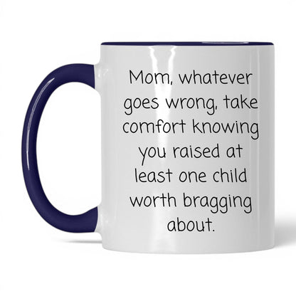 The One Child Worth Bragging Mug – 11oz White/Midnight Blue Mug
