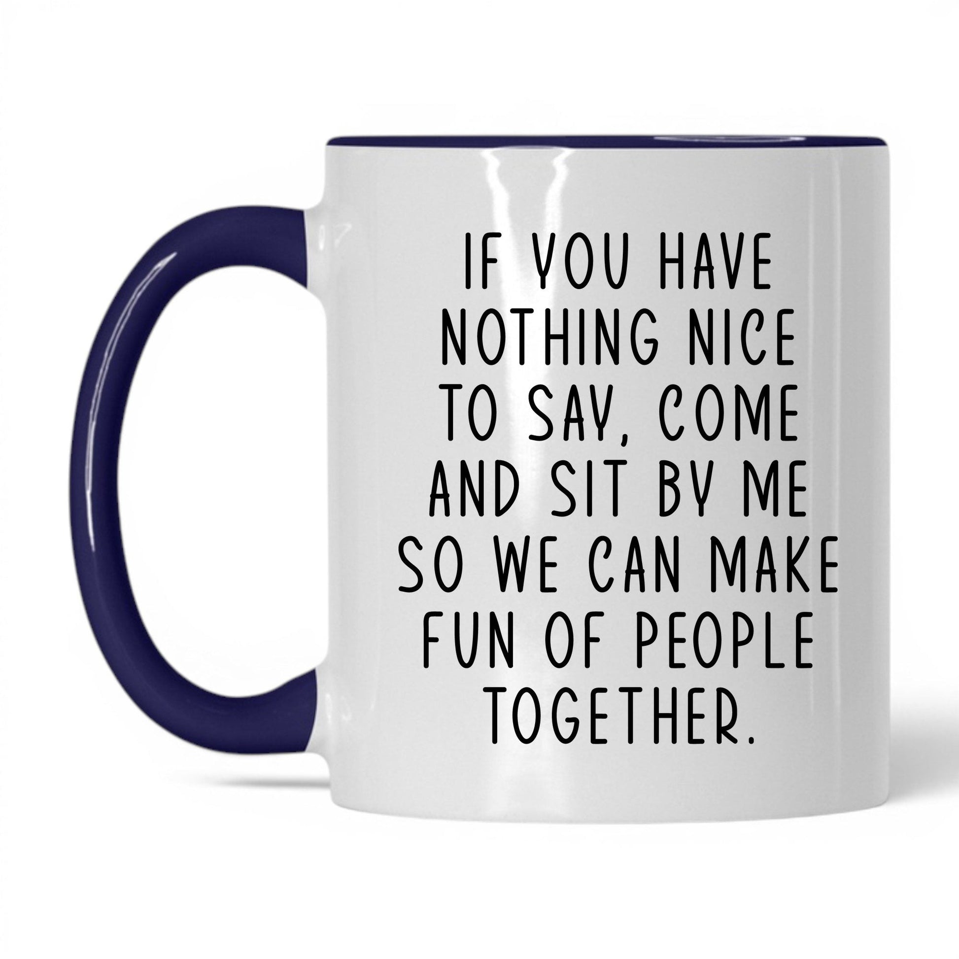 Come Sit by Me Mug – 11oz White/Midnight Blue Mug