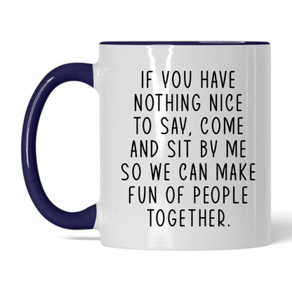Come Sit by Me Mug – 11oz White/Midnight Blue Mug