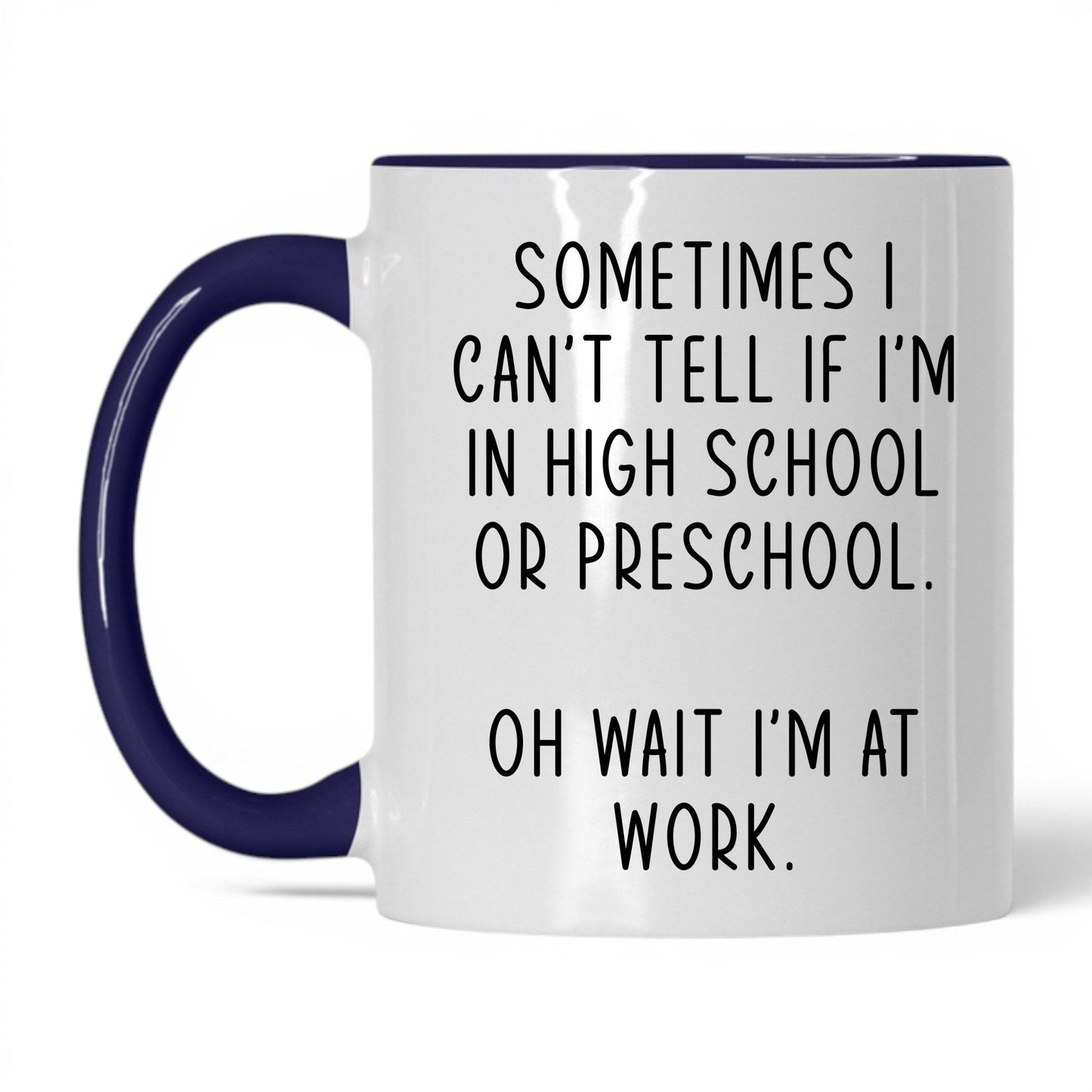 High School or Preschool Mug – 11oz White/Midnight Blue Mug