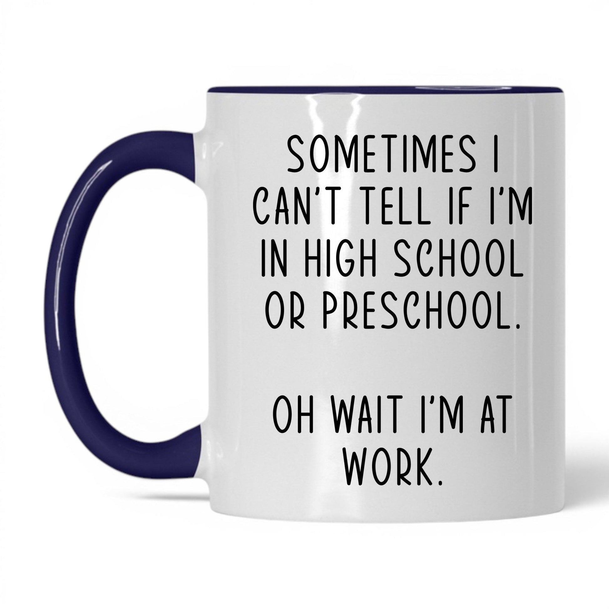 High School or Preschool Mug – 11oz White/Midnight Blue Mug