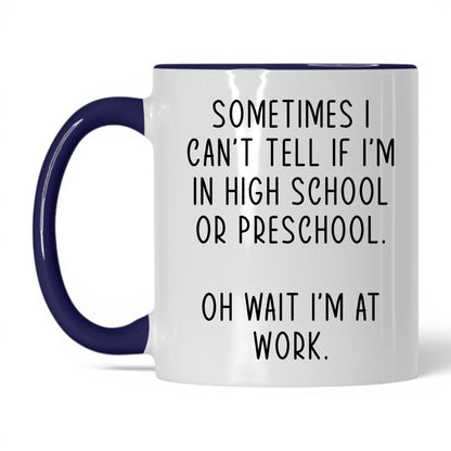 High School or Preschool Mug – 11oz White/Midnight Blue Mug