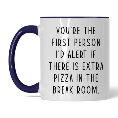 Extra Pizza in the Break Room Mug – 11oz White/Midnight Blue Mug