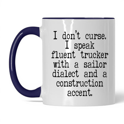 Fluent Trucker Sailor Dialect Mug – 11oz White/Midnight Blue Mug