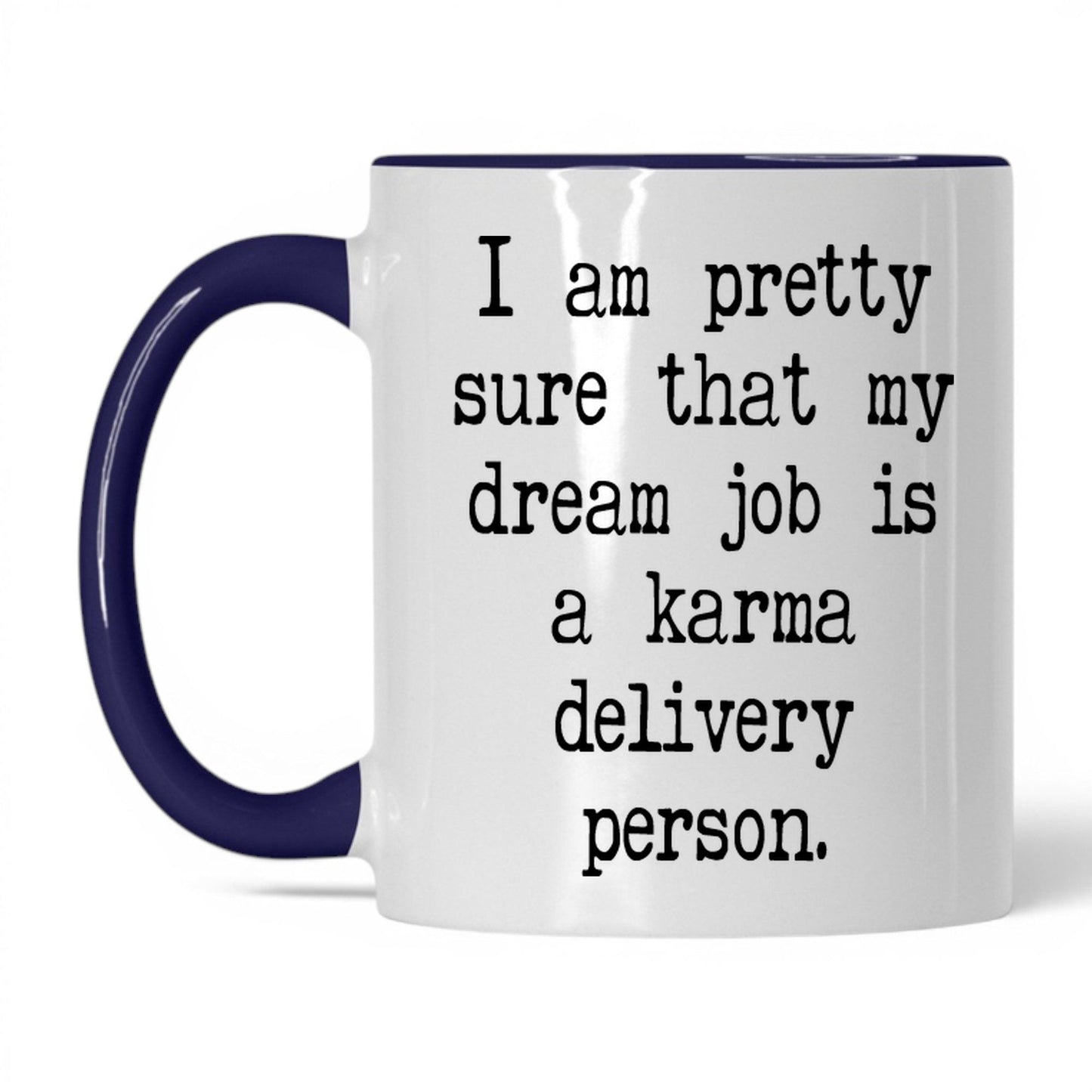 Karma Delivery Person Mug – 11oz White/Midnight Blue Mug