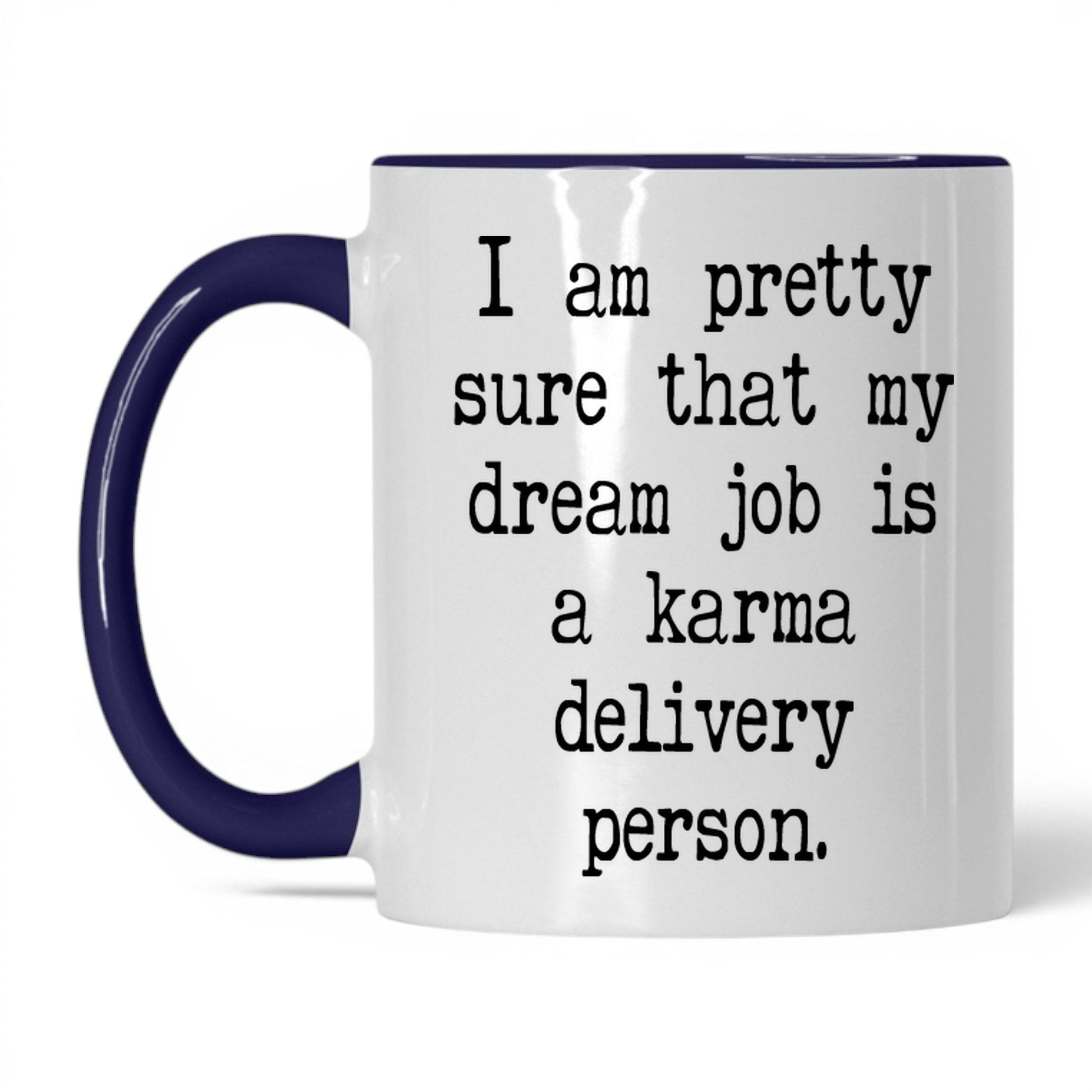 Karma Delivery Person Mug – 11oz White/Midnight Blue Mug