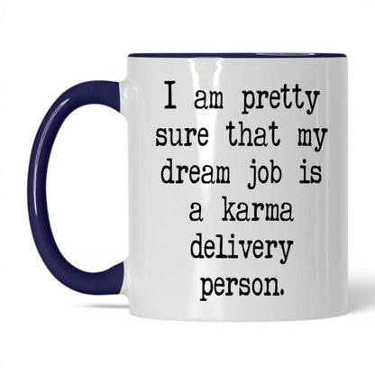 Karma Delivery Person Mug – 11oz White/Midnight Blue Mug