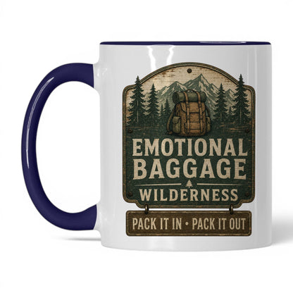 Emotional Baggage Wilderness Mug – 11oz White/Midnight Blue Mug