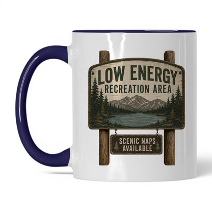 Low Energy Recreation Area Mug – 11oz White/Midnight Blue Mug