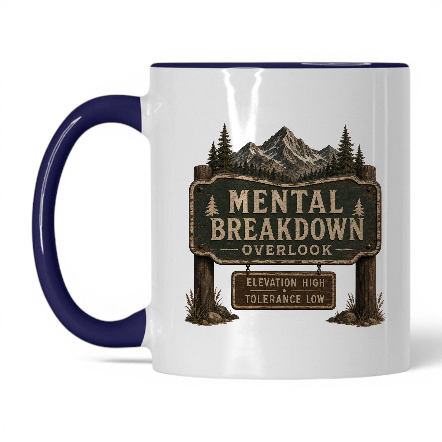 Mental Breakdown Overlook Mug – 11oz White/Midnight Blue Mug