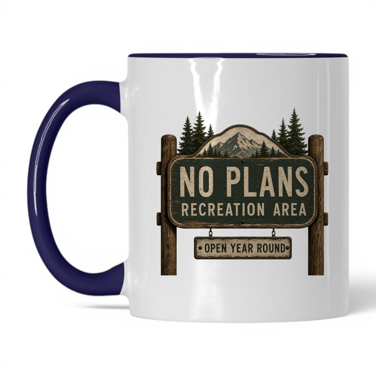 No Plans Recreation Area Mug – 11oz White/Midnight Blue Mug