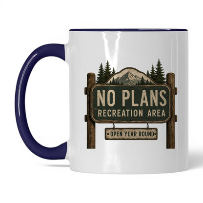 No Plans Recreation Area Mug – 11oz White/Midnight Blue Mug