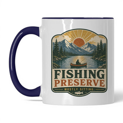 Fishing Preserve Mug – 15oz White/Midnight Blue Mug