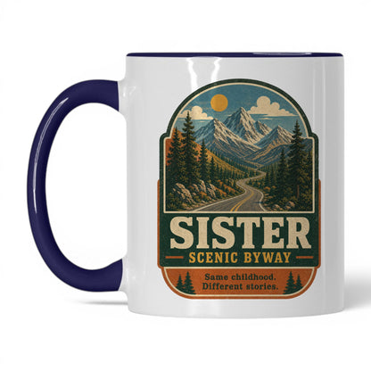 Sister Scenic Byway Mug – 11oz White/Midnight Blue Mug