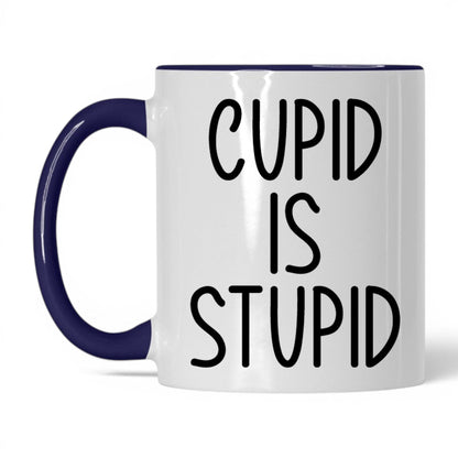 Cupid Is Stupid Mug – 11oz White/Midnight Blue Mug