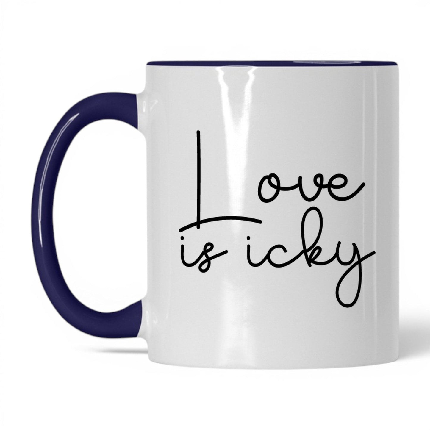 Love Is Icky Mug – 11oz White/Midnight Blue Mug