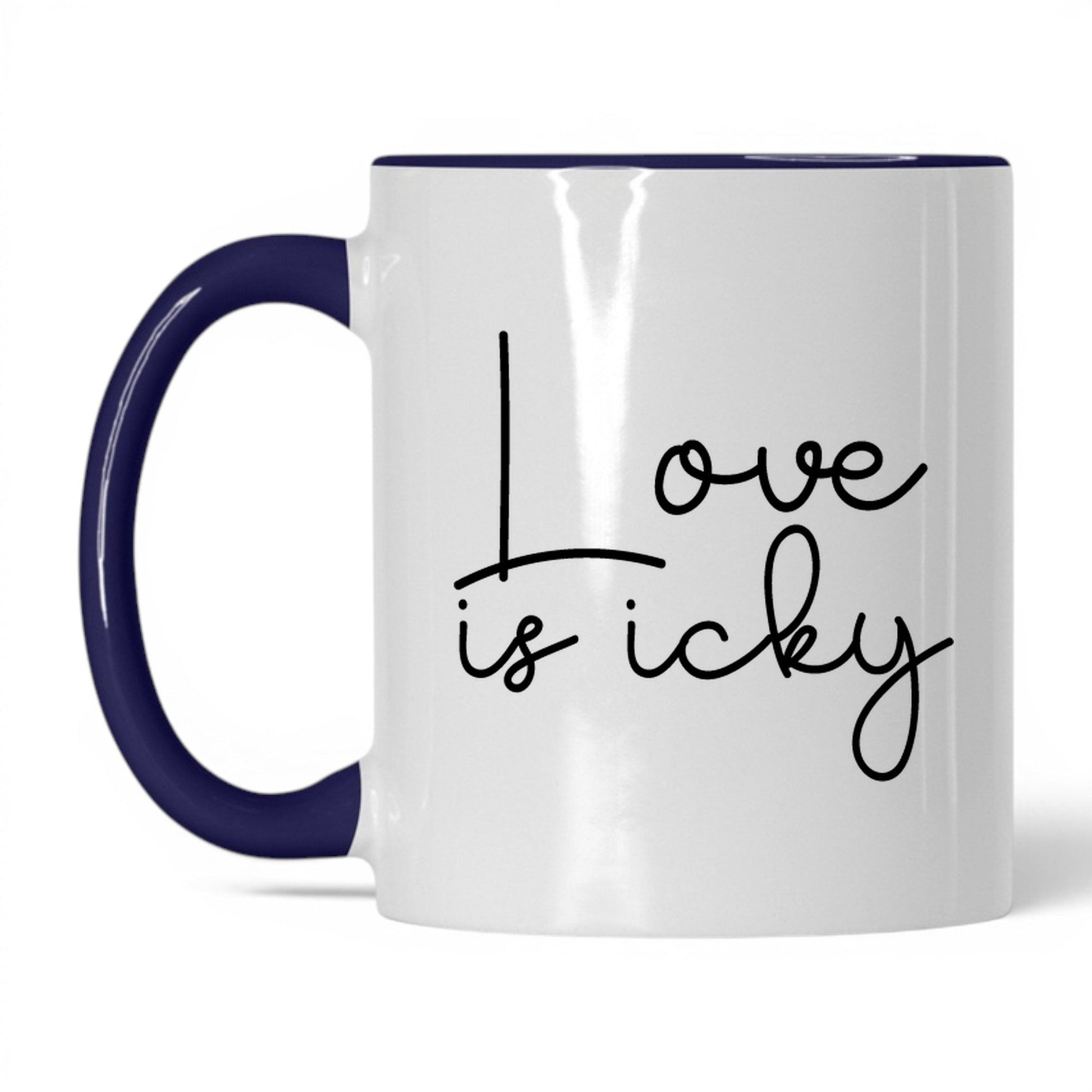 Love Is Icky Mug – 11oz White/Midnight Blue Mug