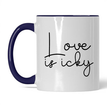 Love Is Icky Mug – 11oz White/Midnight Blue Mug