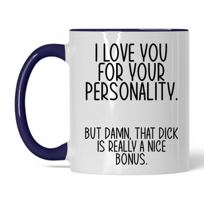 The Bonus Is Really Nice Mug – 11oz White/Midnight Blue Mug