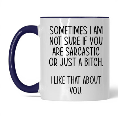 Sarcastic or Just a B*tch Mug – 11oz White/Midnight Blue Mug