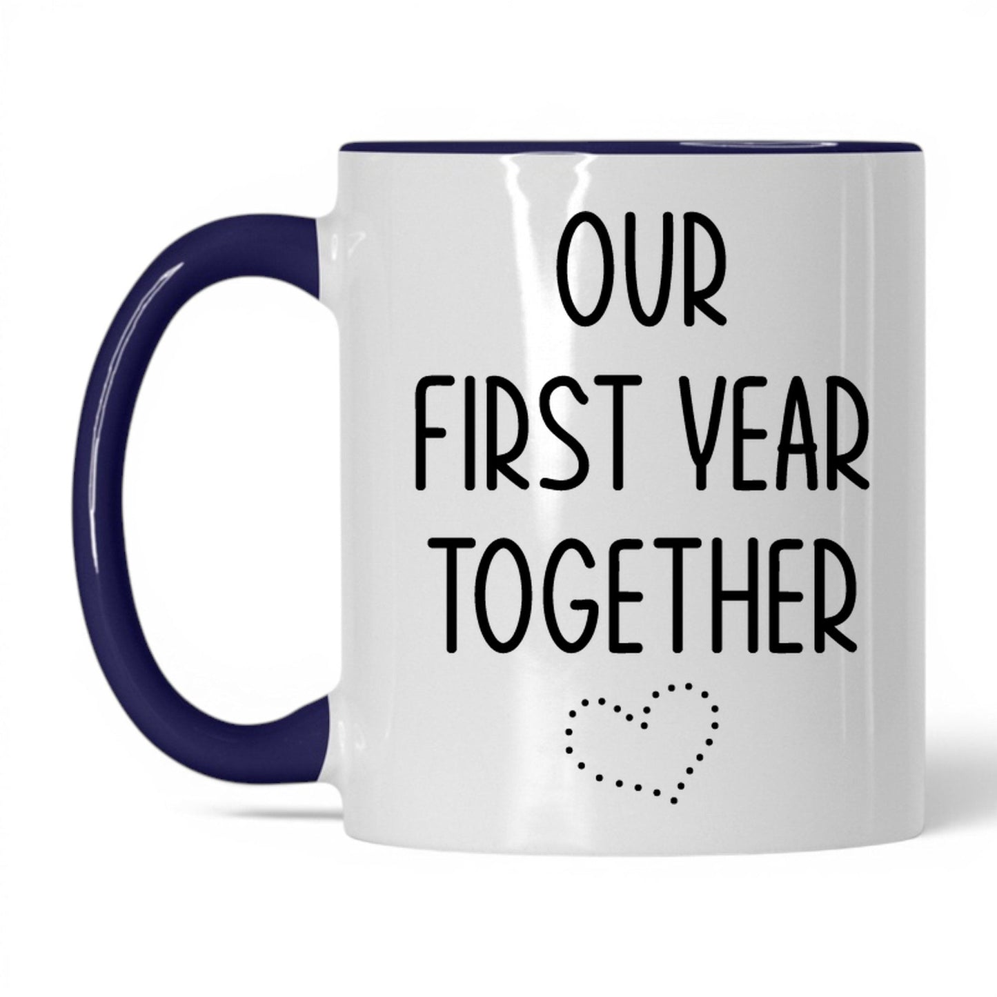 Our First Year Together Mug – 11oz White/Midnight Blue Mug