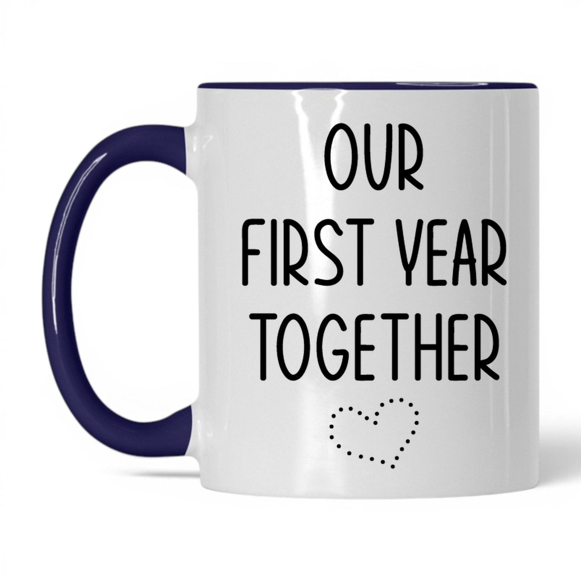 Our First Year Together Mug – 11oz White/Midnight Blue Mug