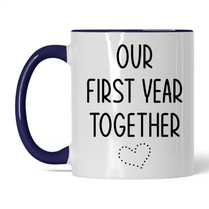 Our First Year Together Mug – 11oz White/Midnight Blue Mug