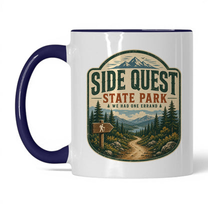 Side Quest State Park Coffee Mug – 11oz White/Midnight Blue Mug