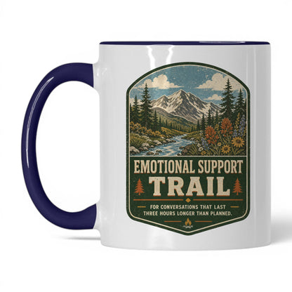 Emotional Support Trail Mug – 11oz White/Midnight Blue Mug