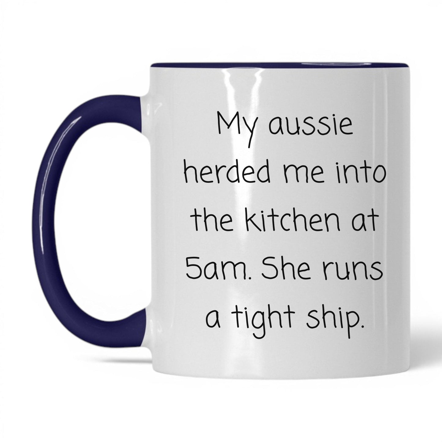 Australian Shepherd Dog Mom Mug – 11oz White/Midnight Blue Mug