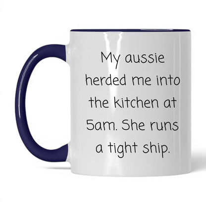 Australian Shepherd Dog Mom Mug – 11oz White/Midnight Blue Mug