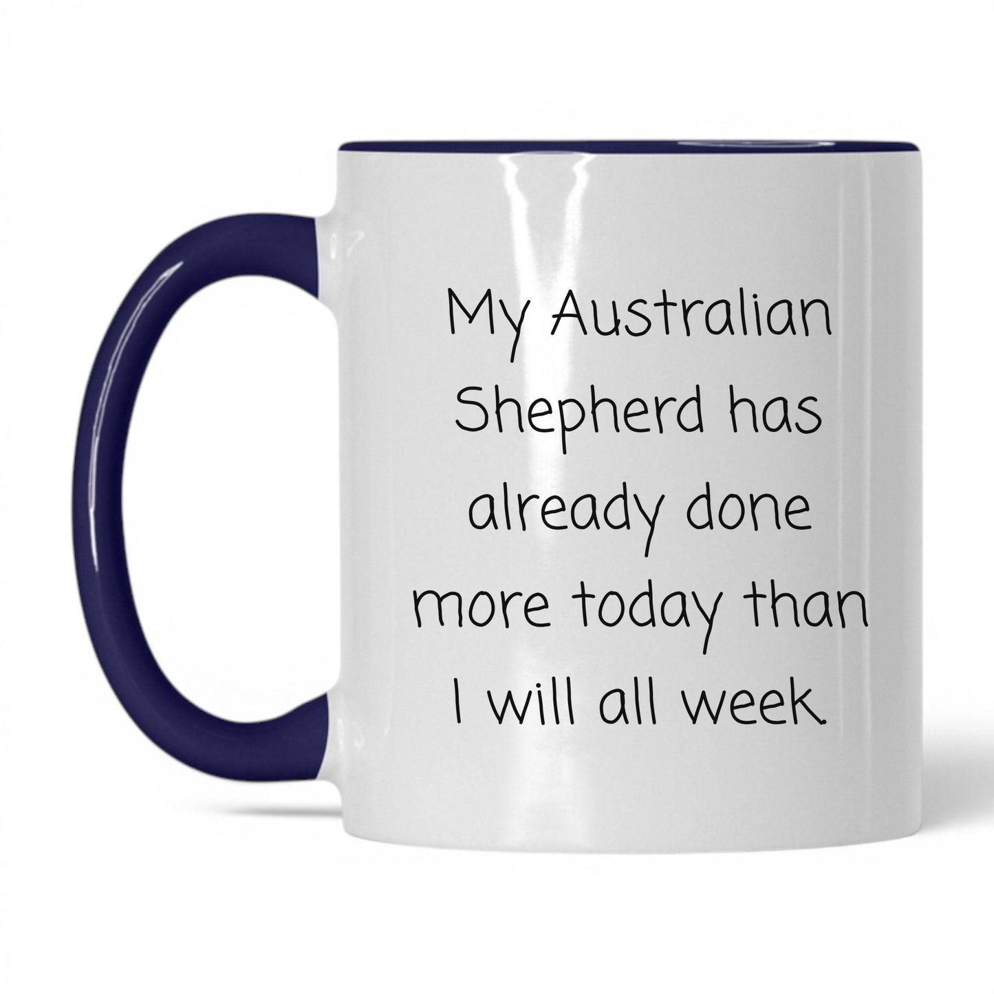 Australian Shepherd Dog Lover Mug – 11oz White/Midnight Blue Mug