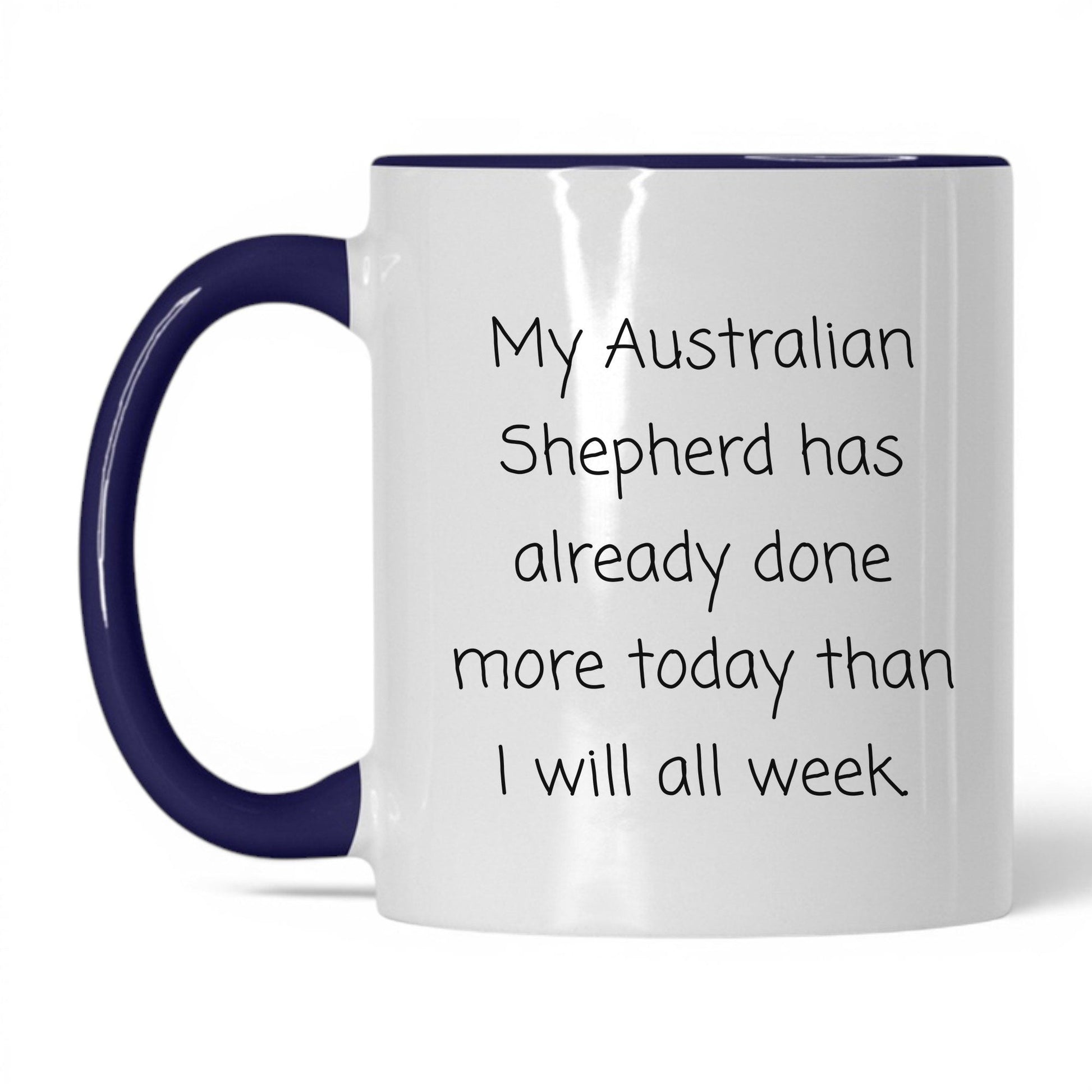 Australian Shepherd Dog Lover Mug – 11oz White/Midnight Blue Mug