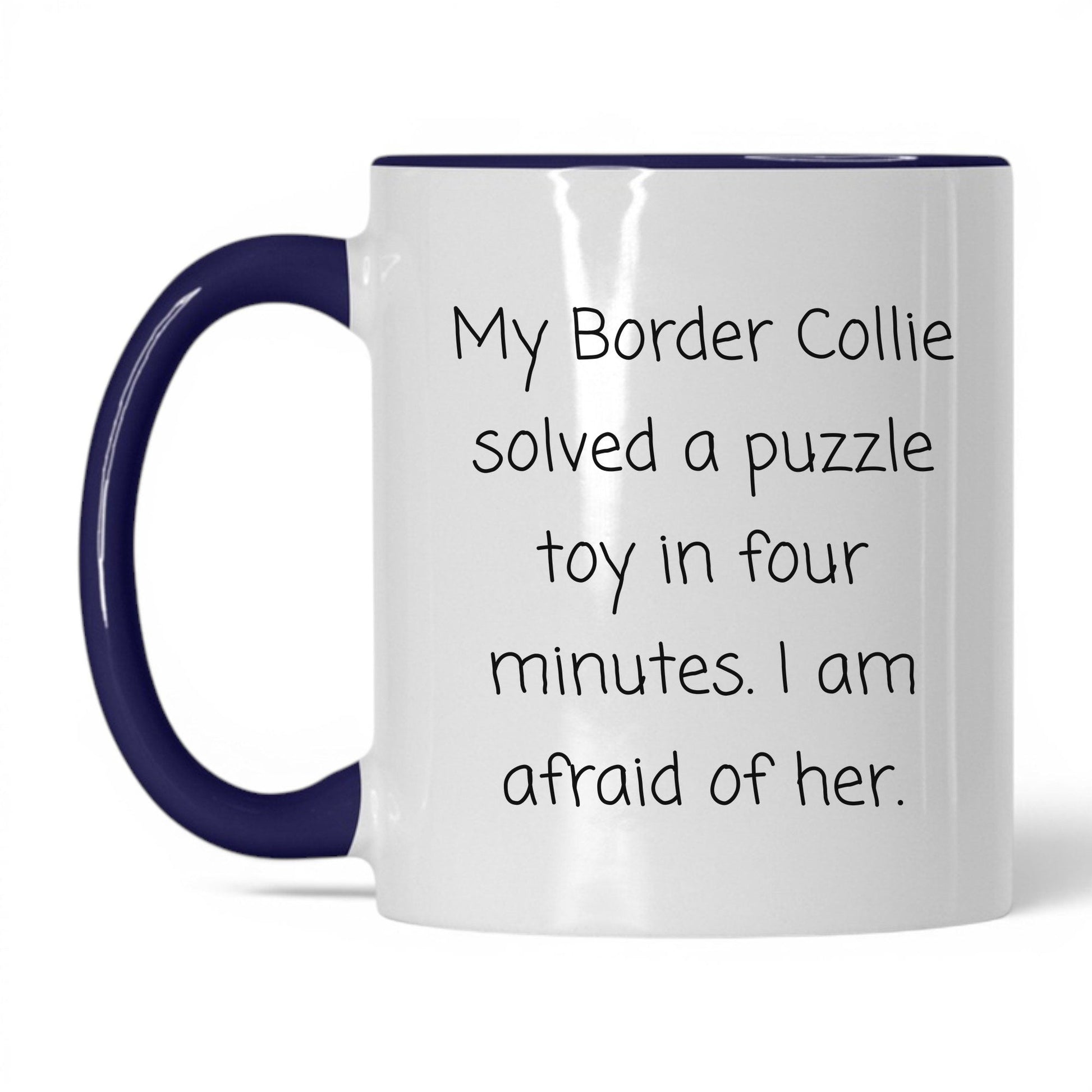 Border Collie Dog Mom Mug – 11oz White/Midnight Blue Mug