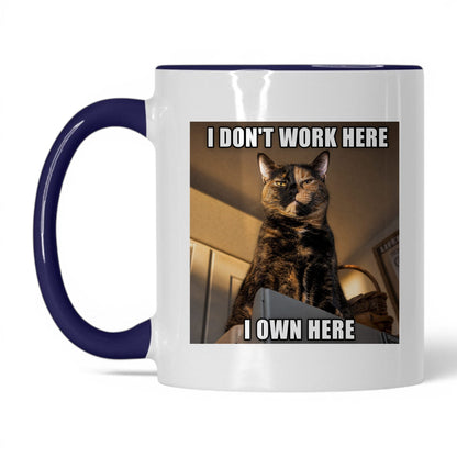 I Don't Work Here Cat Coffee Mug