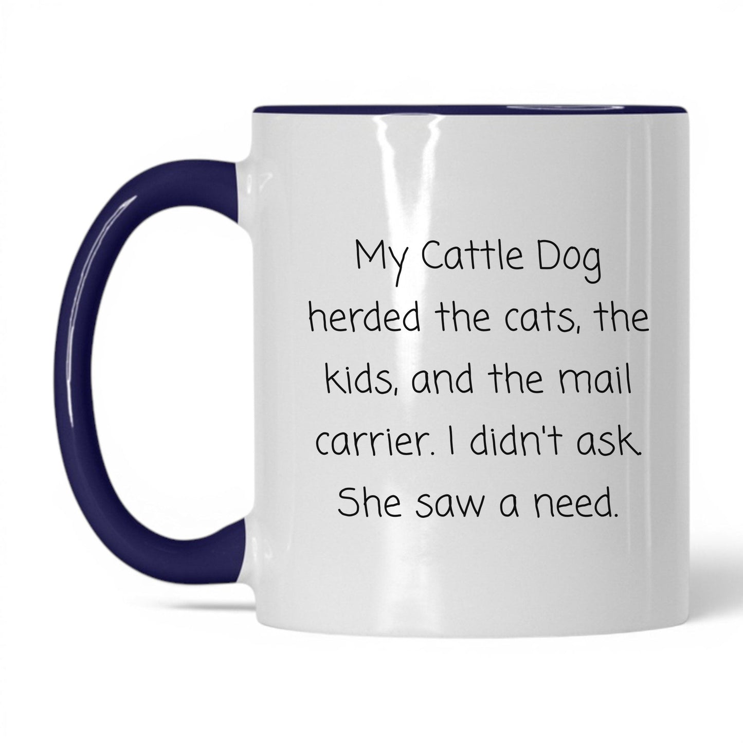 Cattle Dog Mom Mug – 11oz White/Midnight Blue Mug