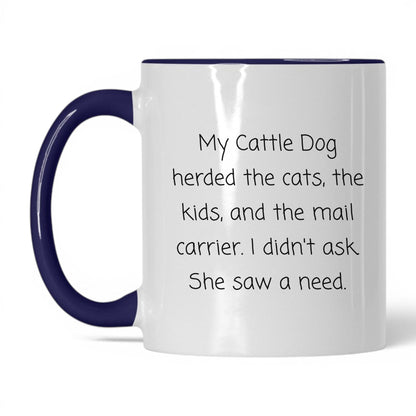 Cattle Dog Mom Mug – 11oz White/Midnight Blue Mug