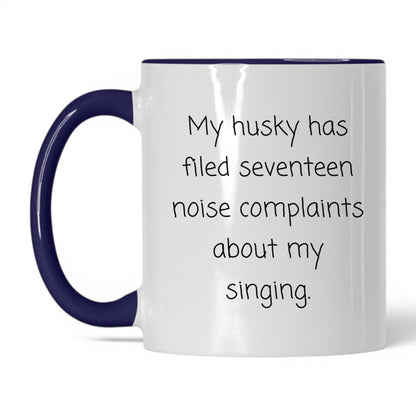 Husky Dog Mom Mug – 11oz White/Midnight Blue Mug