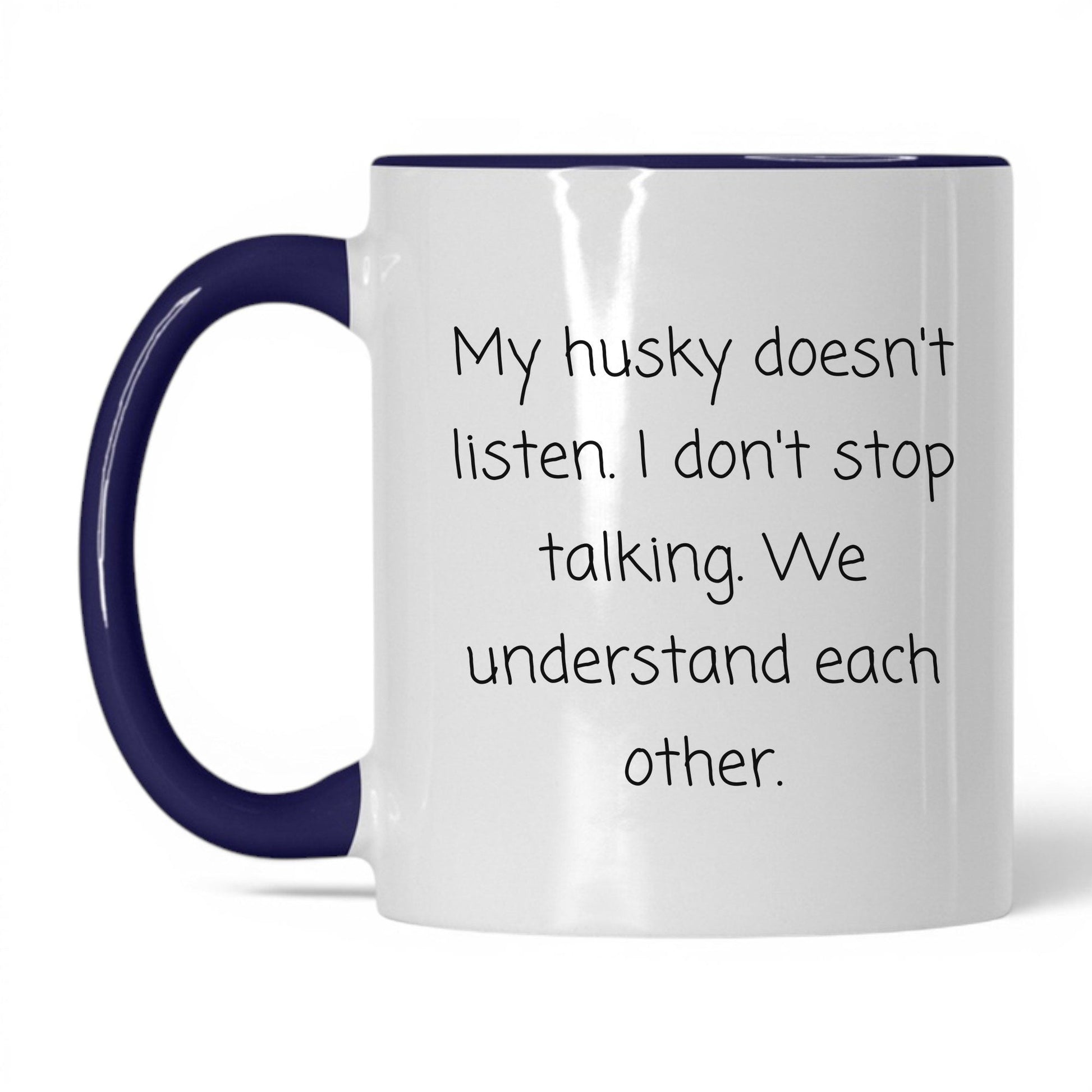 Stubborn Husky Mug – 11oz White/Midnight Blue Mug