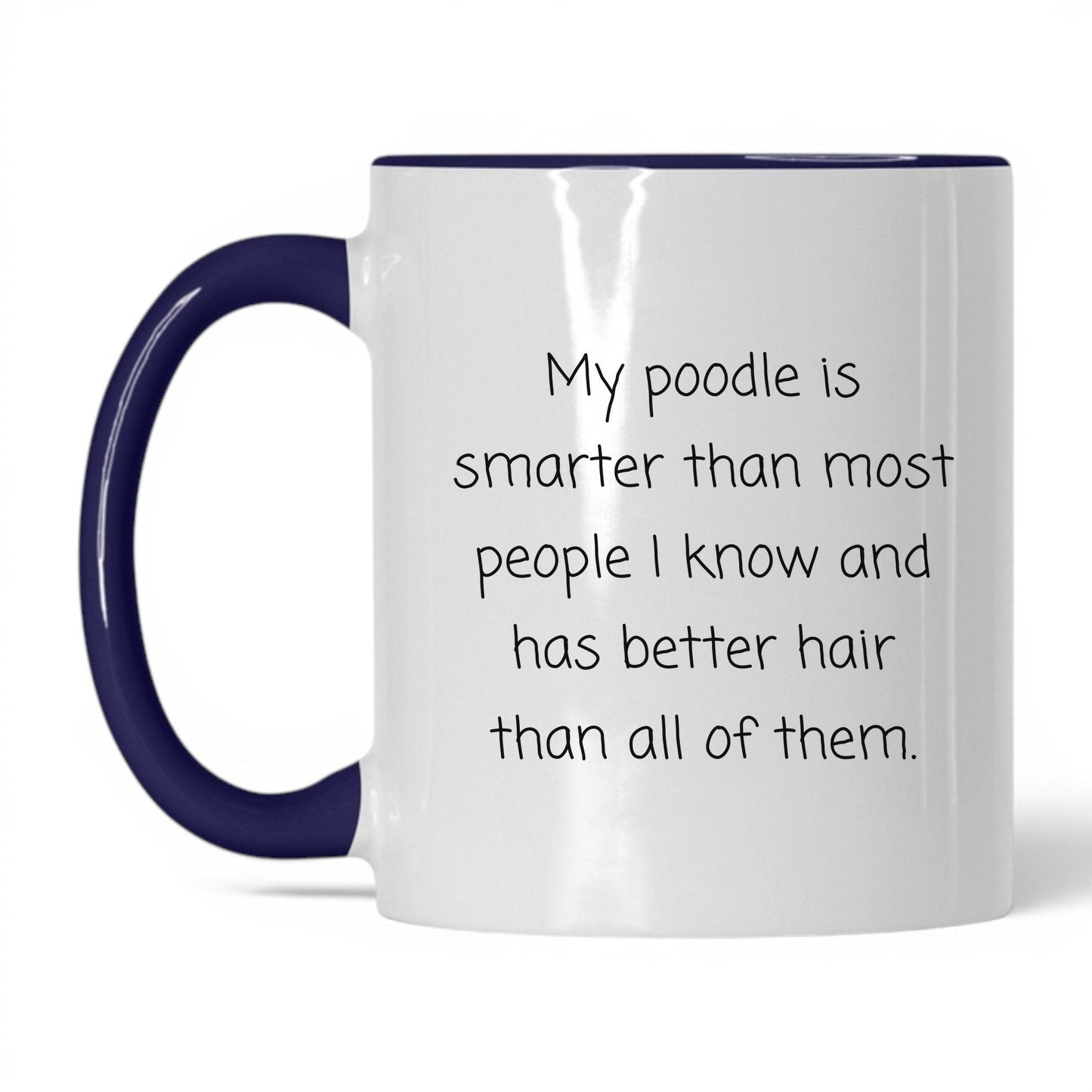 Poodle Dog Mom Mug – 11oz White/Midnight Blue Mug