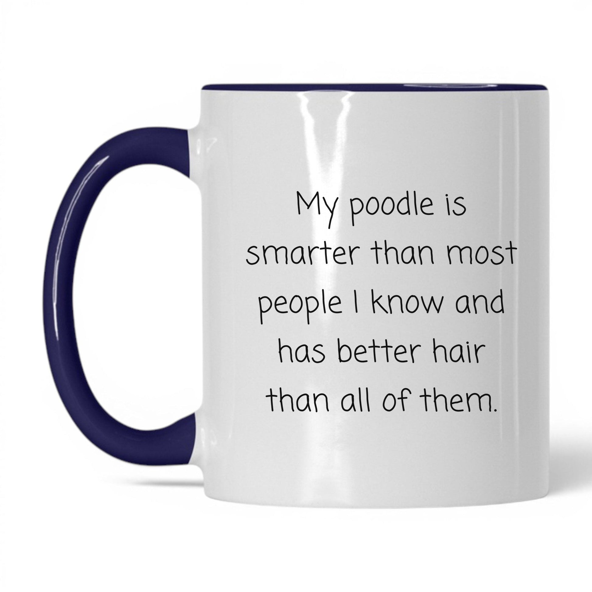 Poodle Dog Mom Mug – 11oz White/Midnight Blue Mug