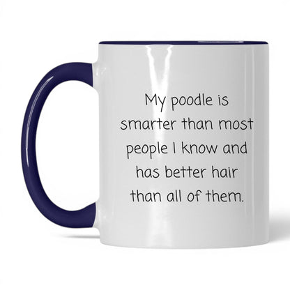 Poodle Dog Mom Mug – 11oz White/Midnight Blue Mug