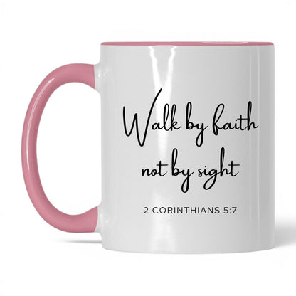 Walk by Faith Not by Sight Mug – 11oz White/Midnight Blue Mug